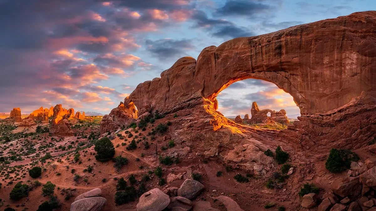 Arches National Park at sunset