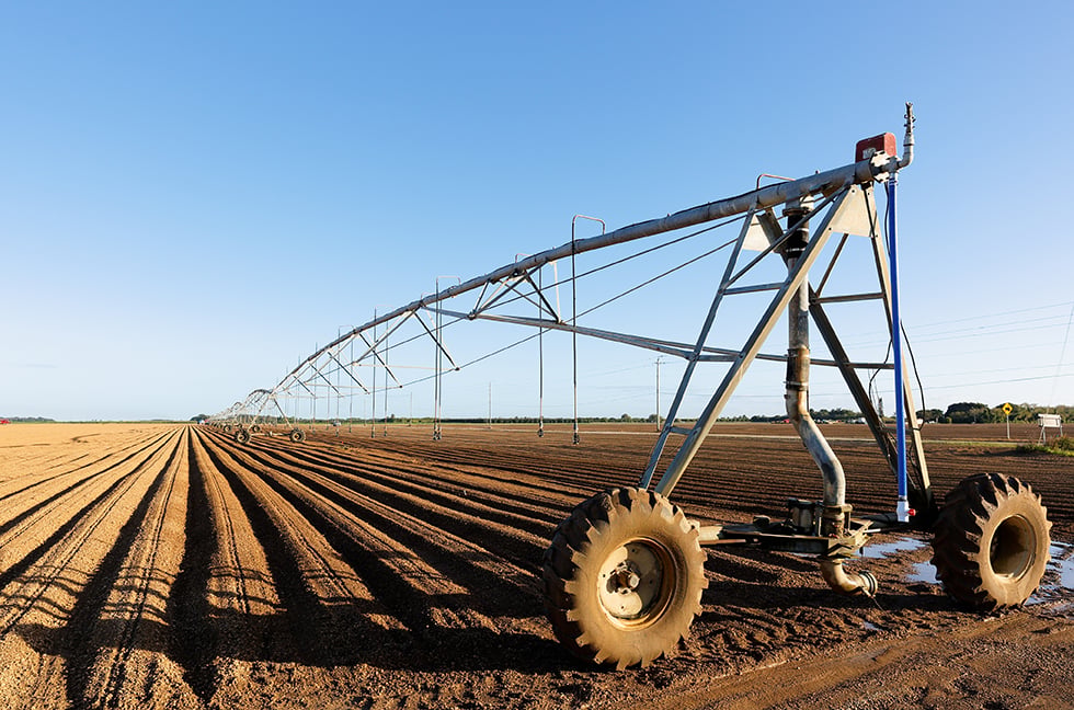 irrigation setup on Florida farmland